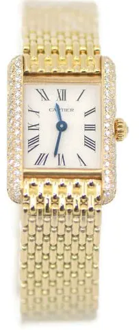 Cartier Tank 18mm Yellow gold White