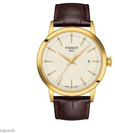 Tissot Classic Dream T129410362610 42mm Yellow gold and Stainless steel Champagne