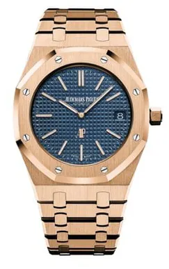 Audemars Piguet Royal Oak 15202OR.OO.1240OR.01 39mm Rose gold Blue