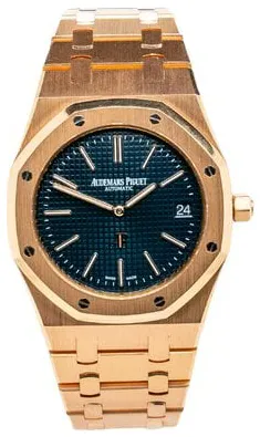 Audemars Piguet Royal Oak 15202OR.OO.1240OR.01 39mm Rose gold Blue