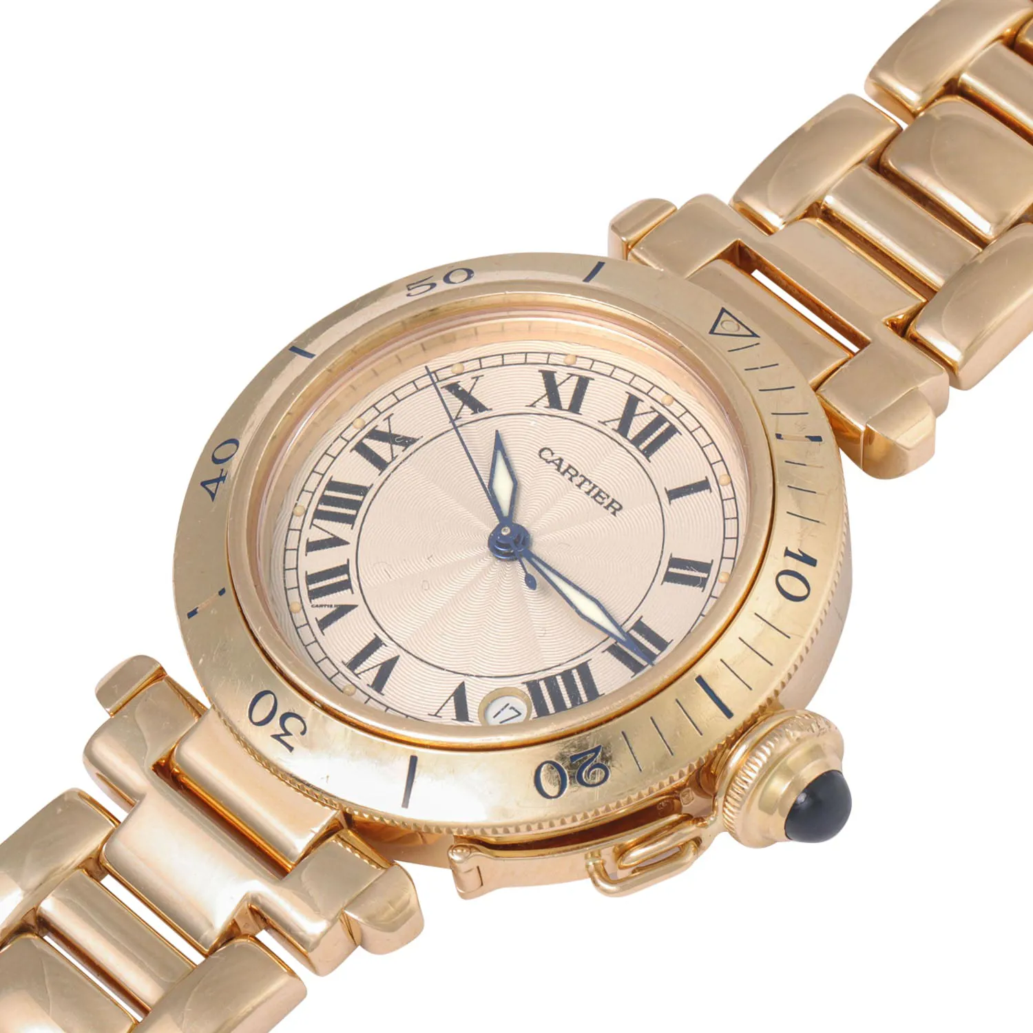 Cartier Pasha 1035 35mm Yellow gold Cream 4