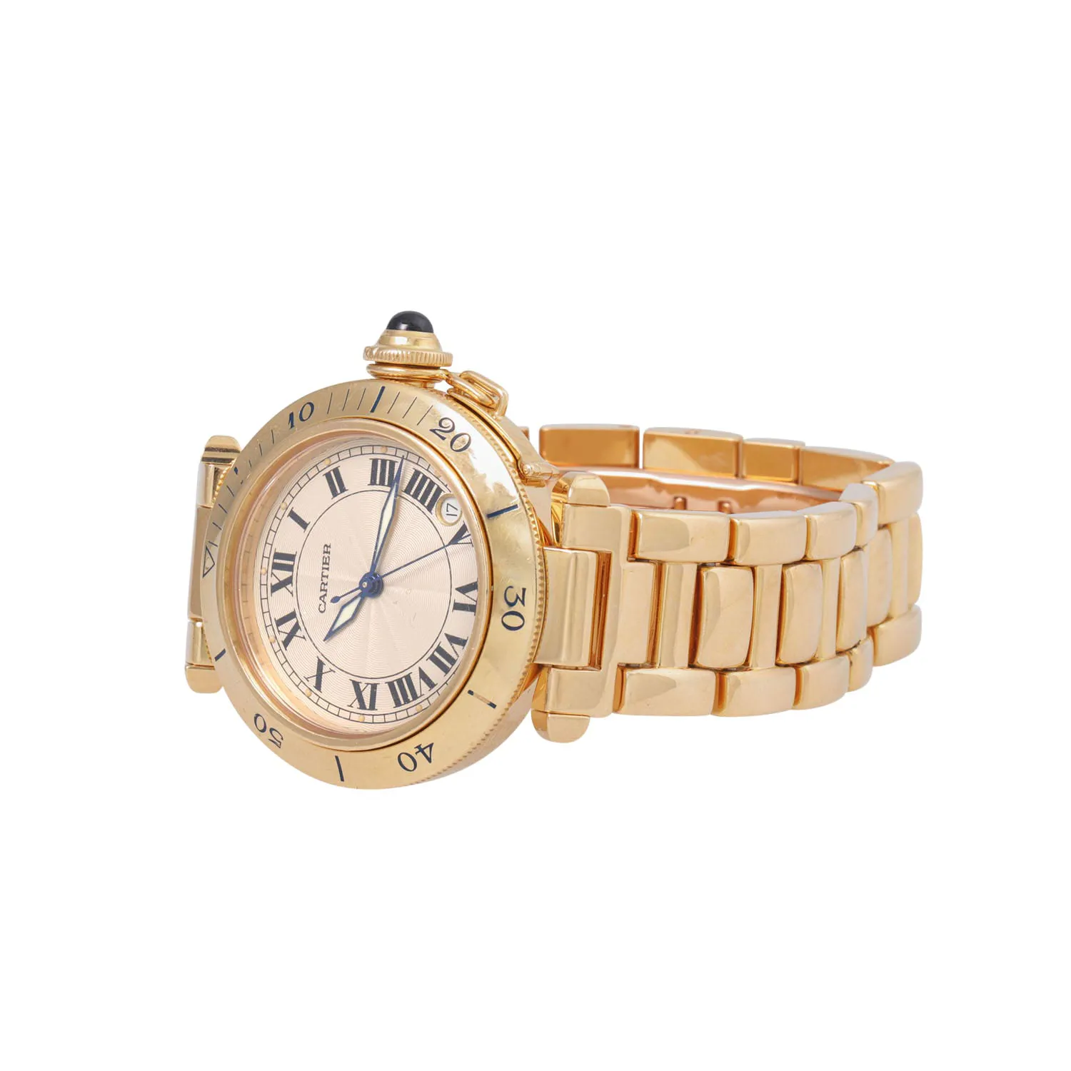 Cartier Pasha 1035 35mm Yellow gold Cream 5