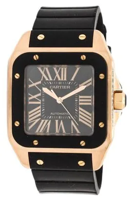 Cartier Santos 2792 38mm Rose gold Black