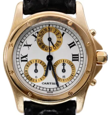 Cartier Santos 15300 32mm Yellow gold White