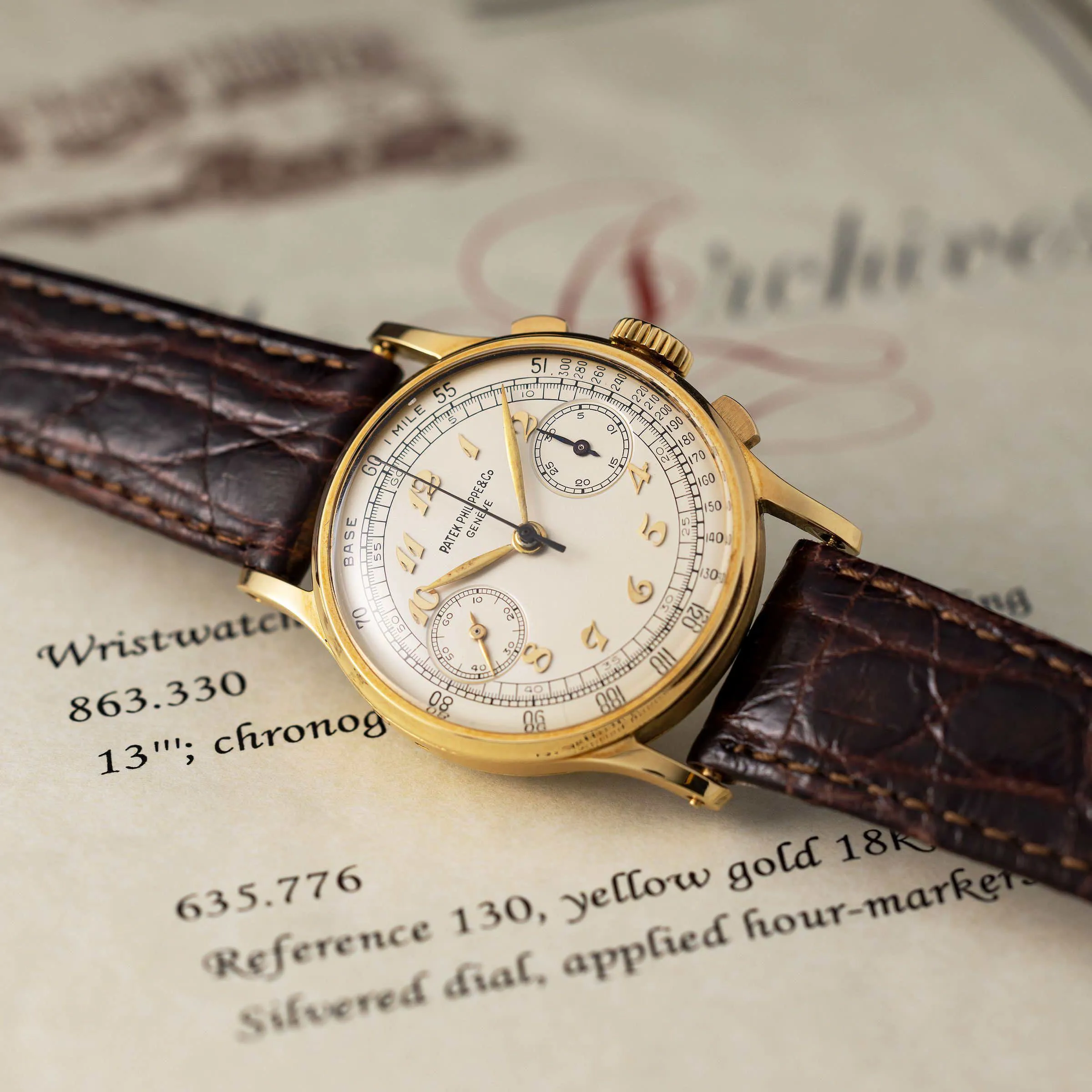 Patek Philippe Chronograph 130 33mm Yellow gold Silver 5