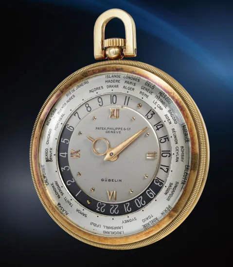 Patek Philippe World Time 605 44.5mm Yellow gold Silver