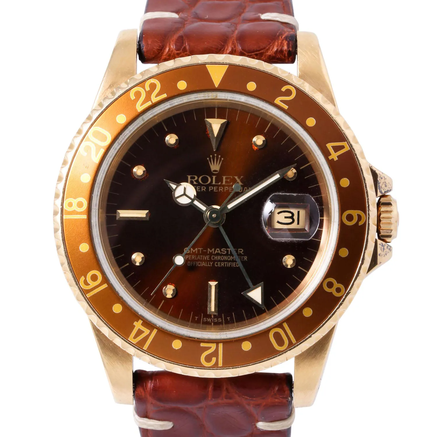 Rolex GMT-Master 16758 40mm Yellow gold Brown