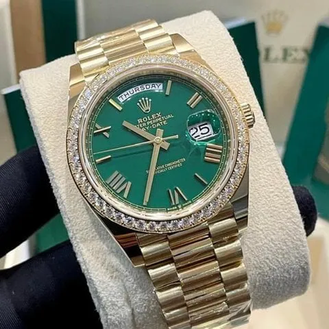 Rolex Day-Date 40 228348RBR 40mm Yellow gold Green