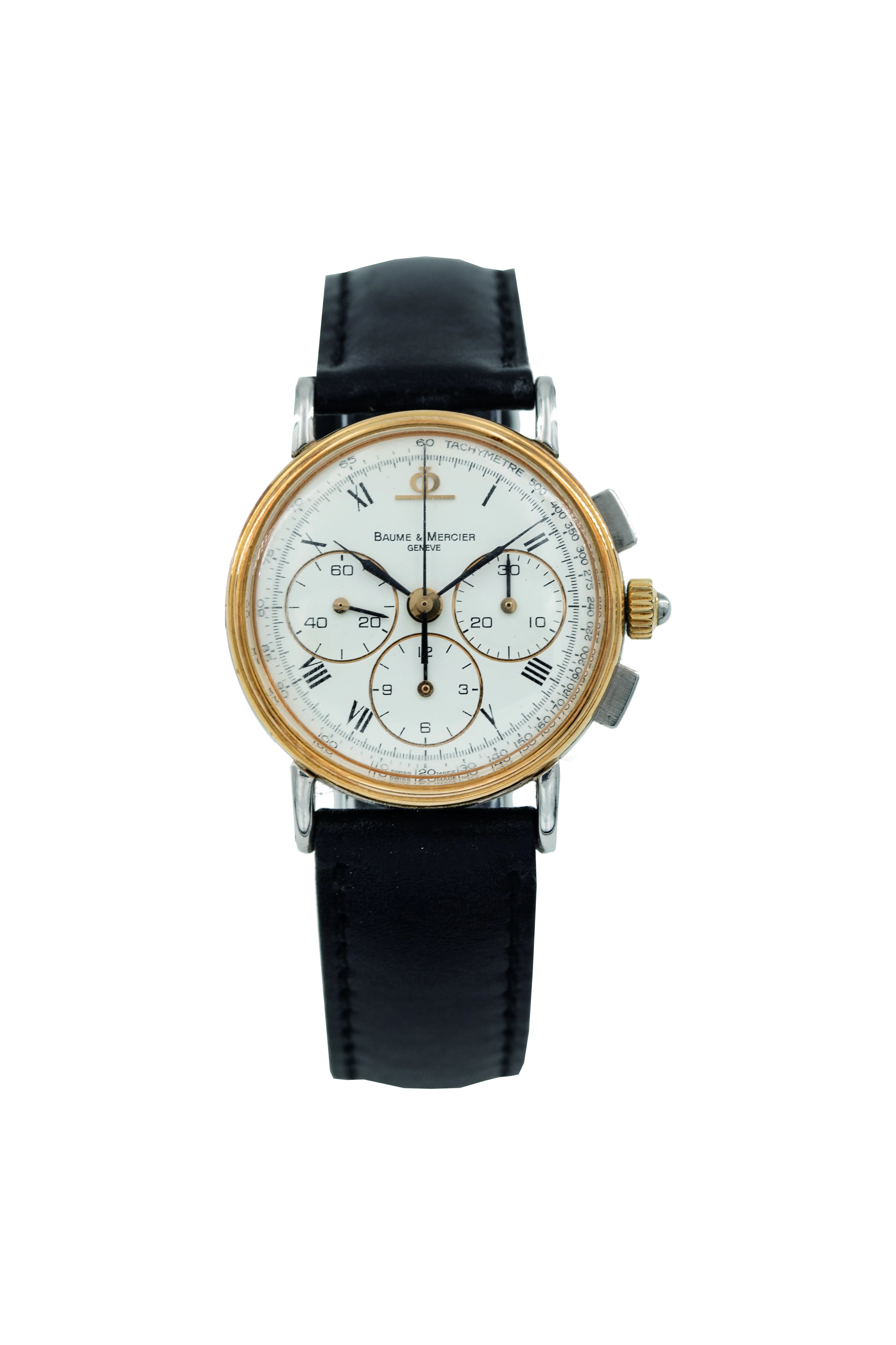 Baume & Mercier Chronograph 6101.099 32mm Yellow gold and Stainless steel White