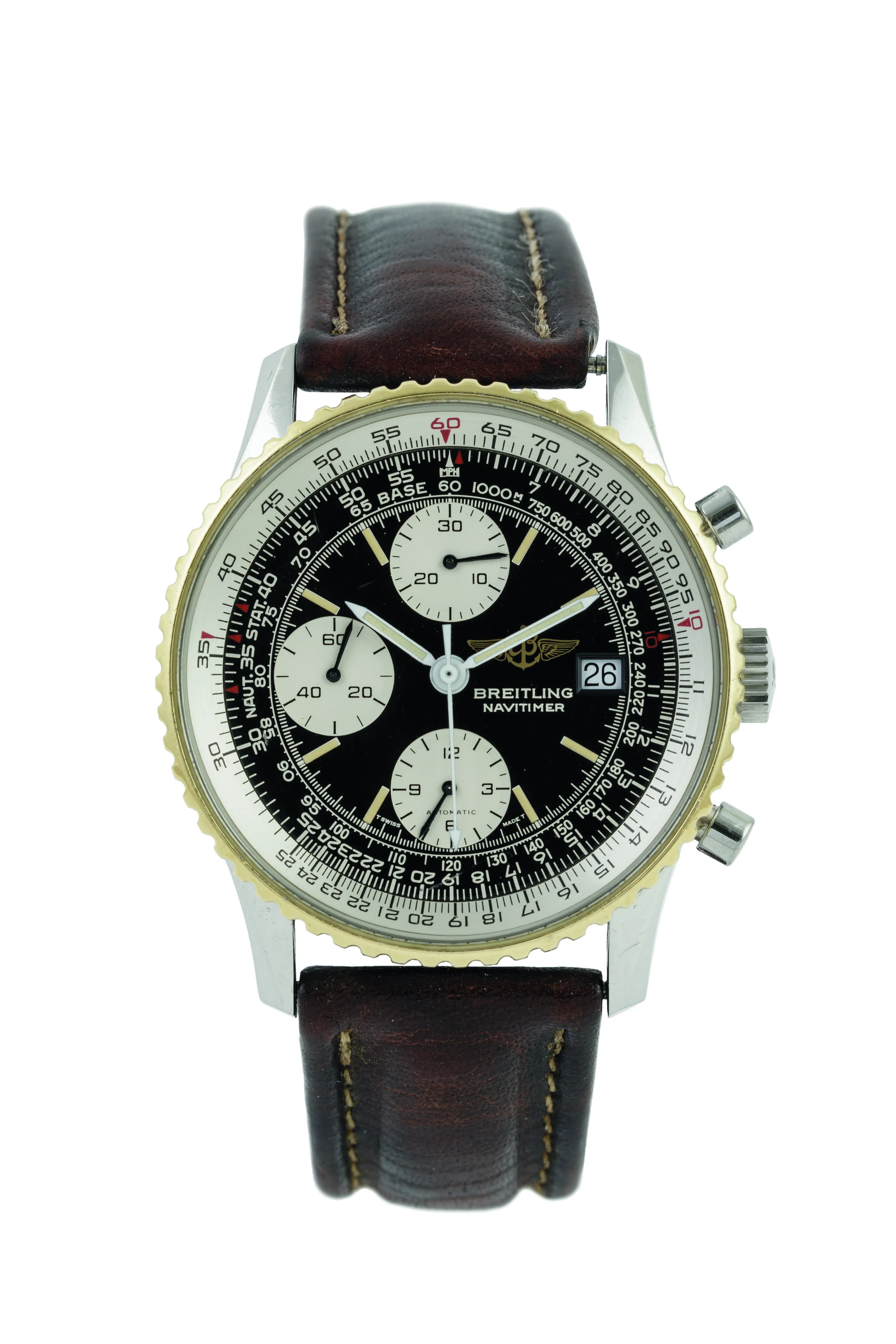 Breitling Navitimer B13019 42mm Yellow gold and Stainless steel Black