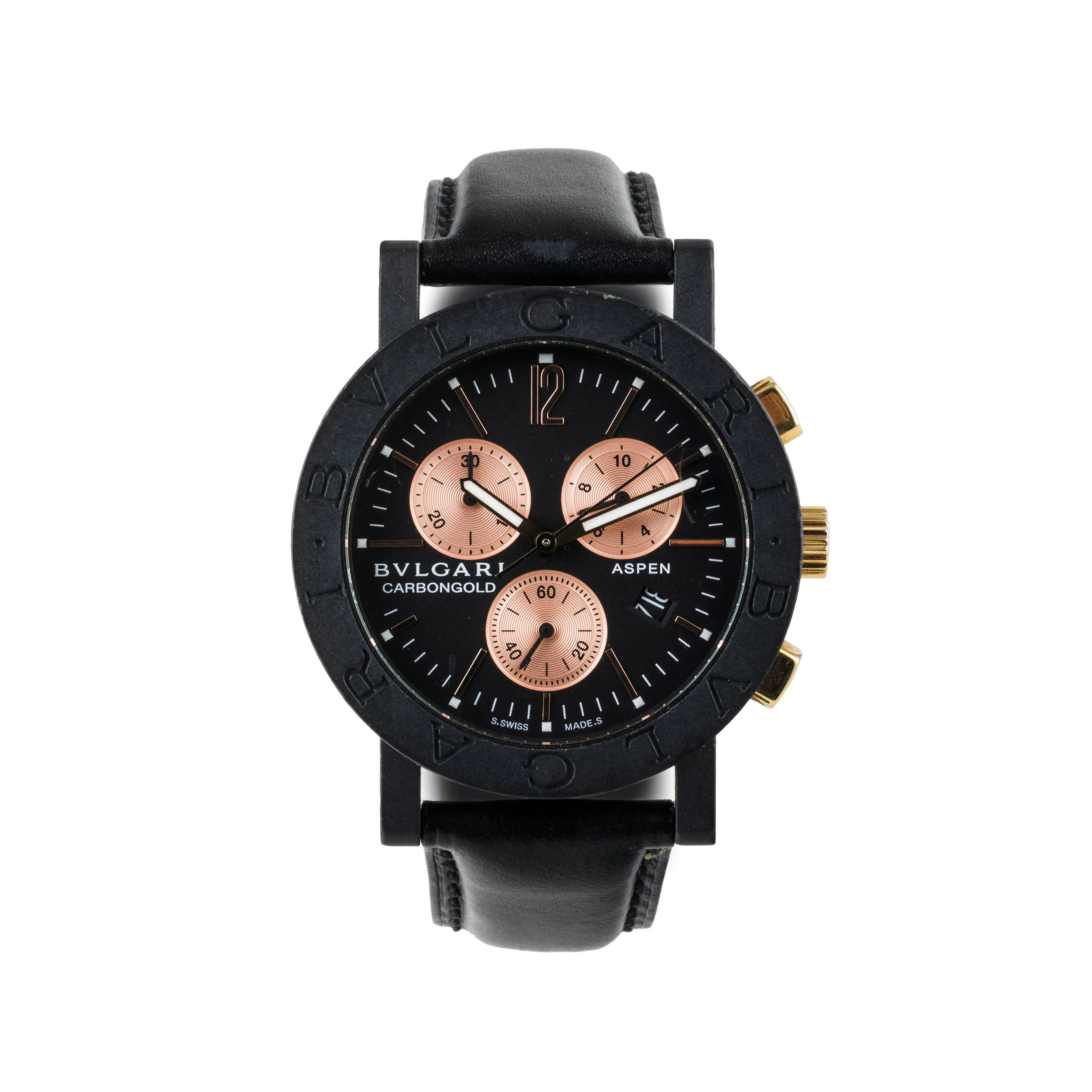 Bulgari Carbongold 38mm Carbon fiber Black