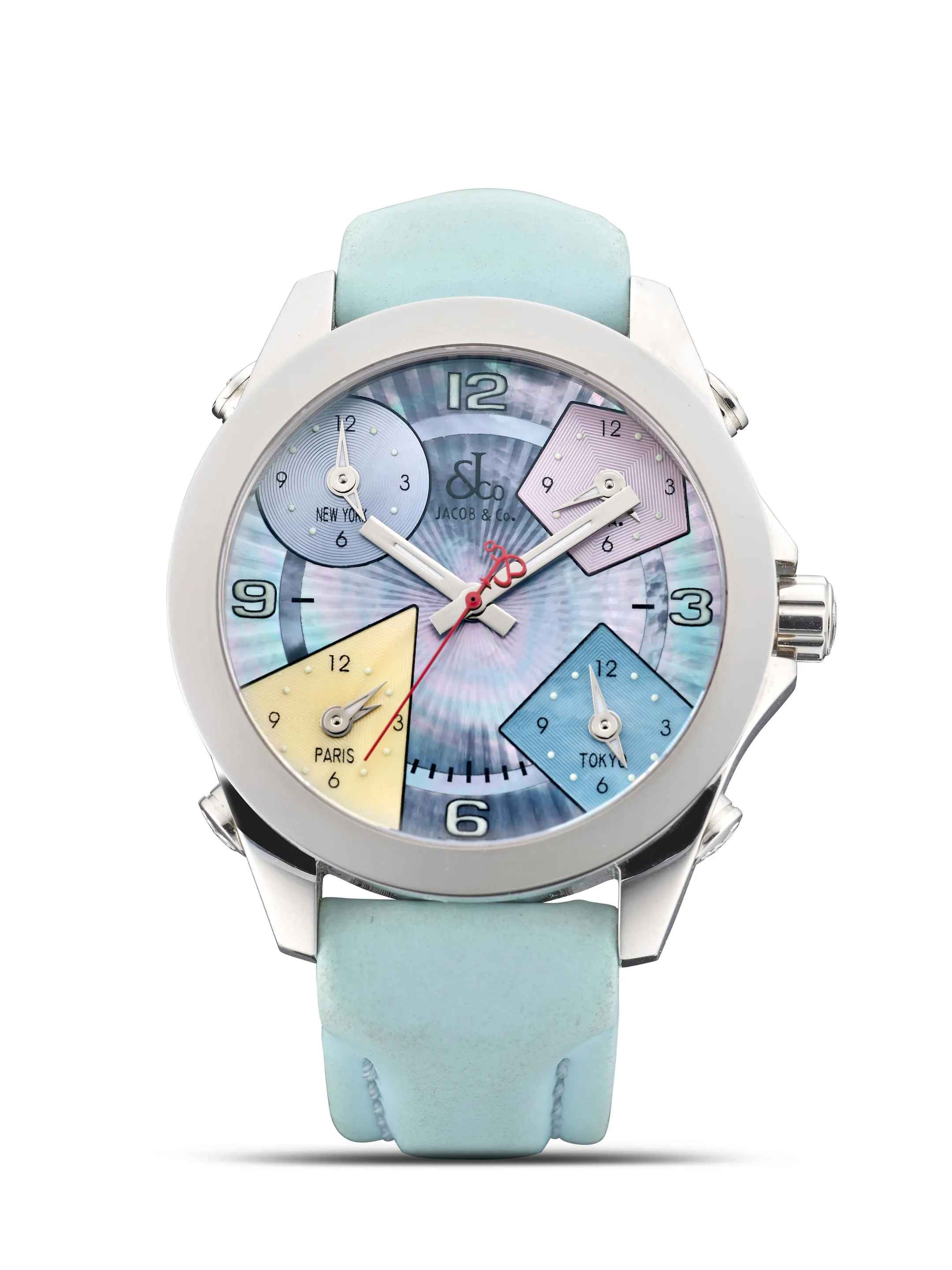 Jacob & Co. Five Time Zone 40mm Stainless steel Mother-of-pearl