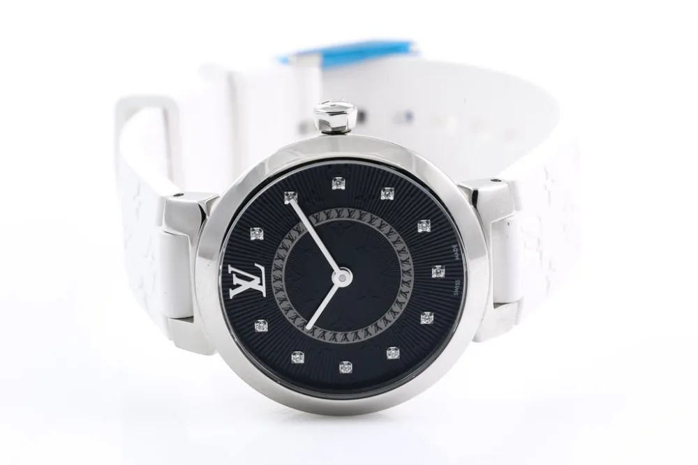 Louis Vuitton Tambour Slim QA143 28mm Stainless steel Black