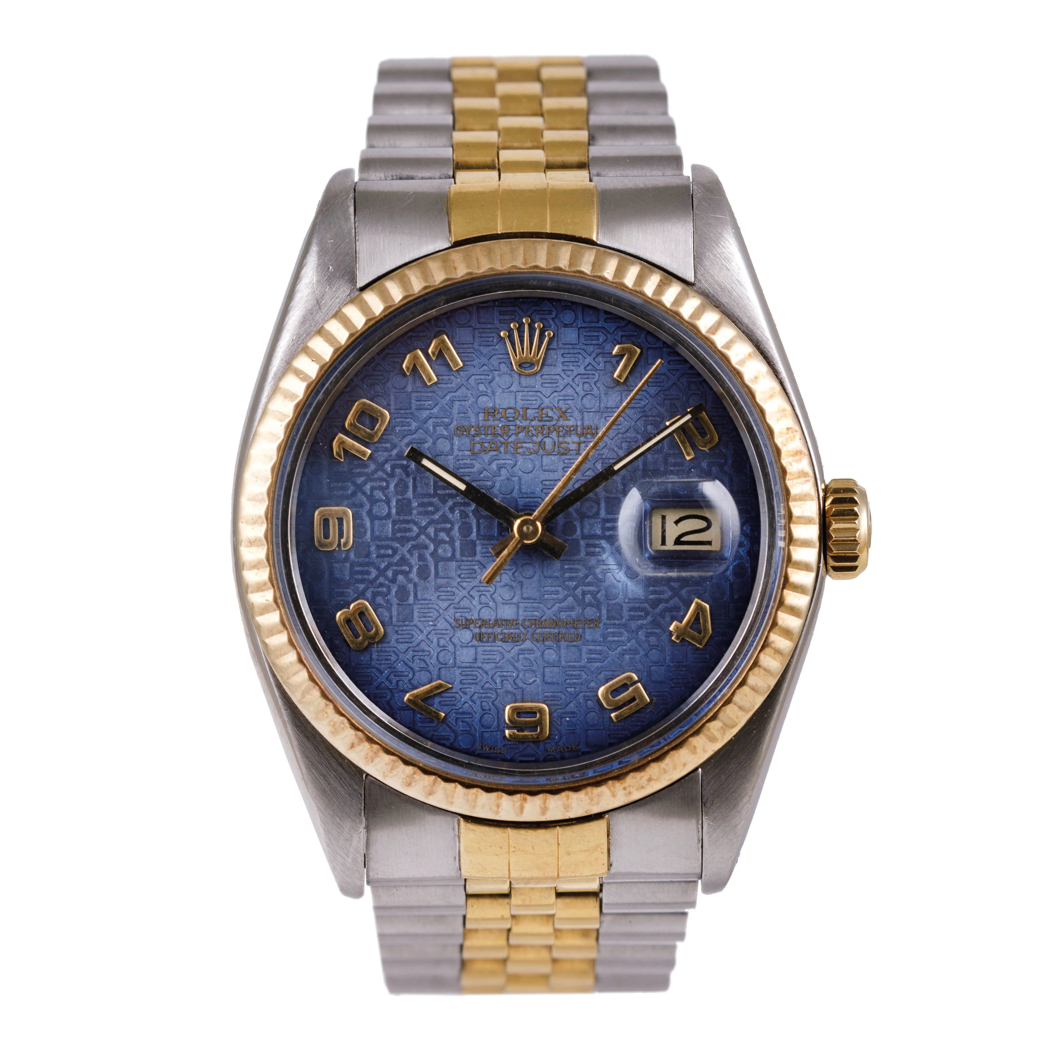 Rolex Datejust 16013 / 16000 36mm Yellow gold and stainless steel Blue