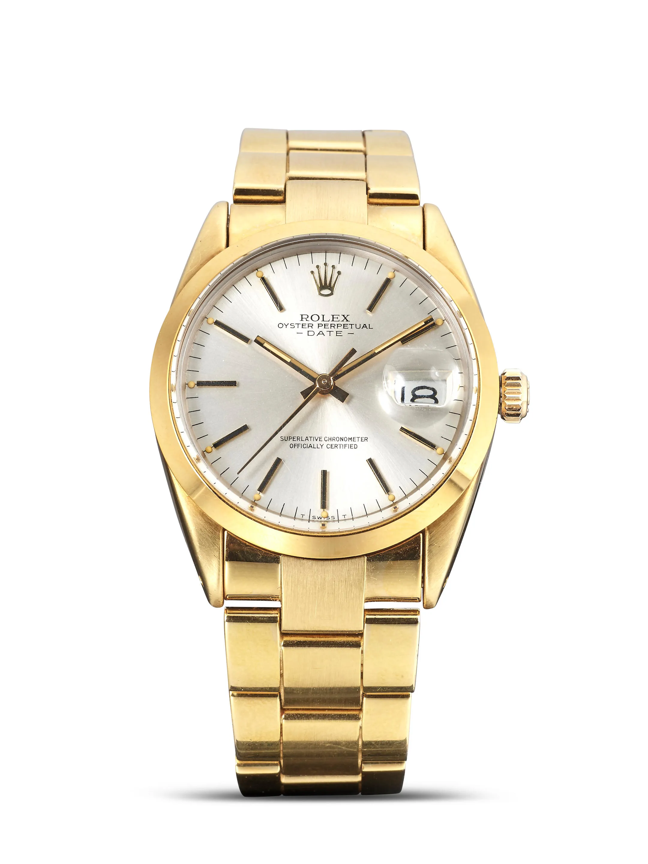 Rolex Oyster Perpetual Date 15505 34mm Gold-plated Silver