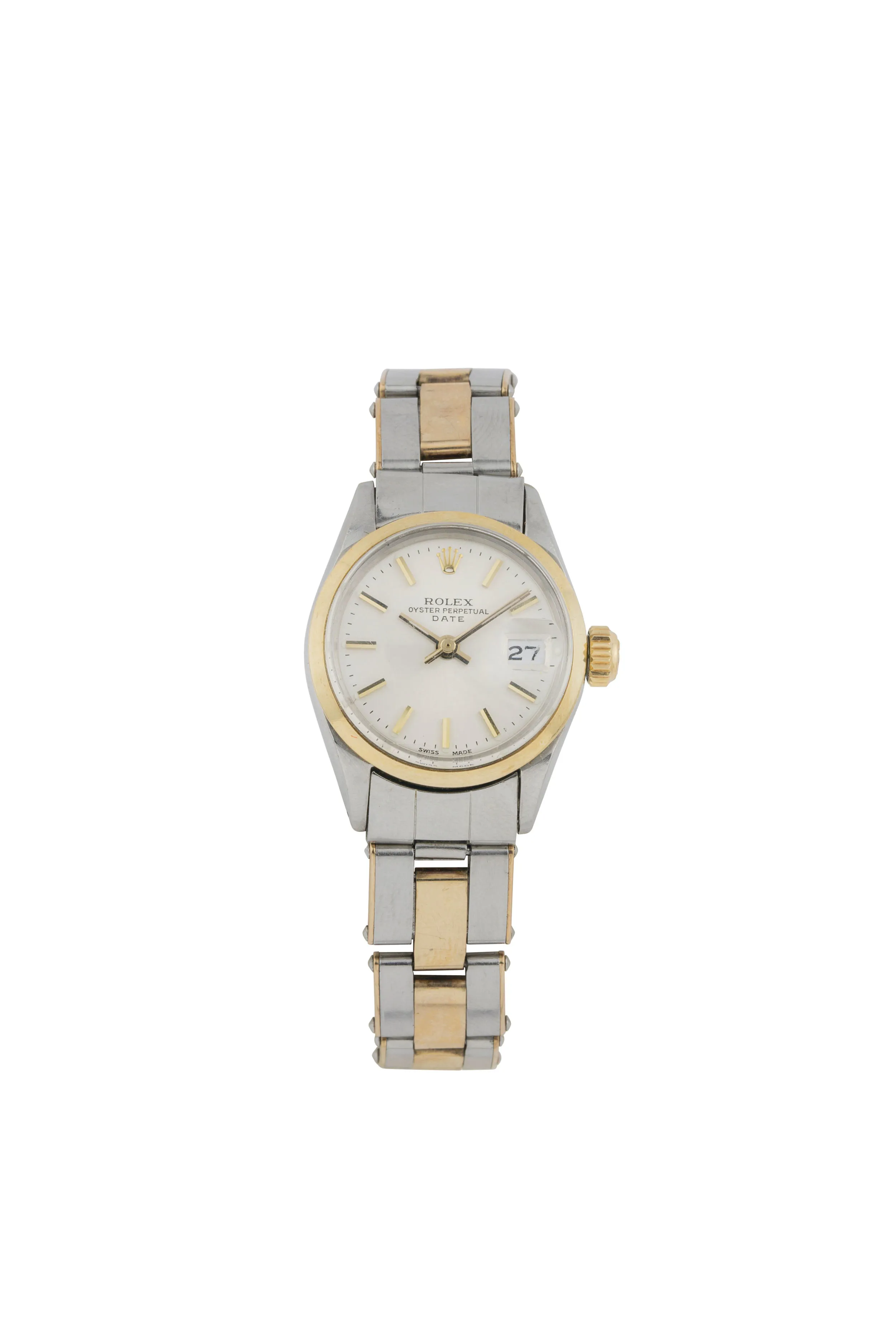 Rolex Oyster Perpetual Lady Date 6516 24mm Yellow gold and stainless steel Silver