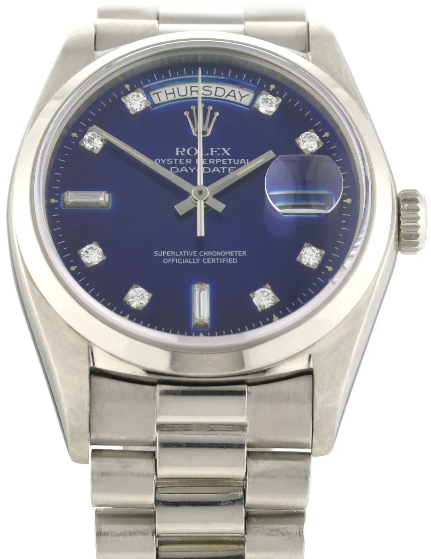 Rolex Day-Date 36 18026 36mm Platinum Blue