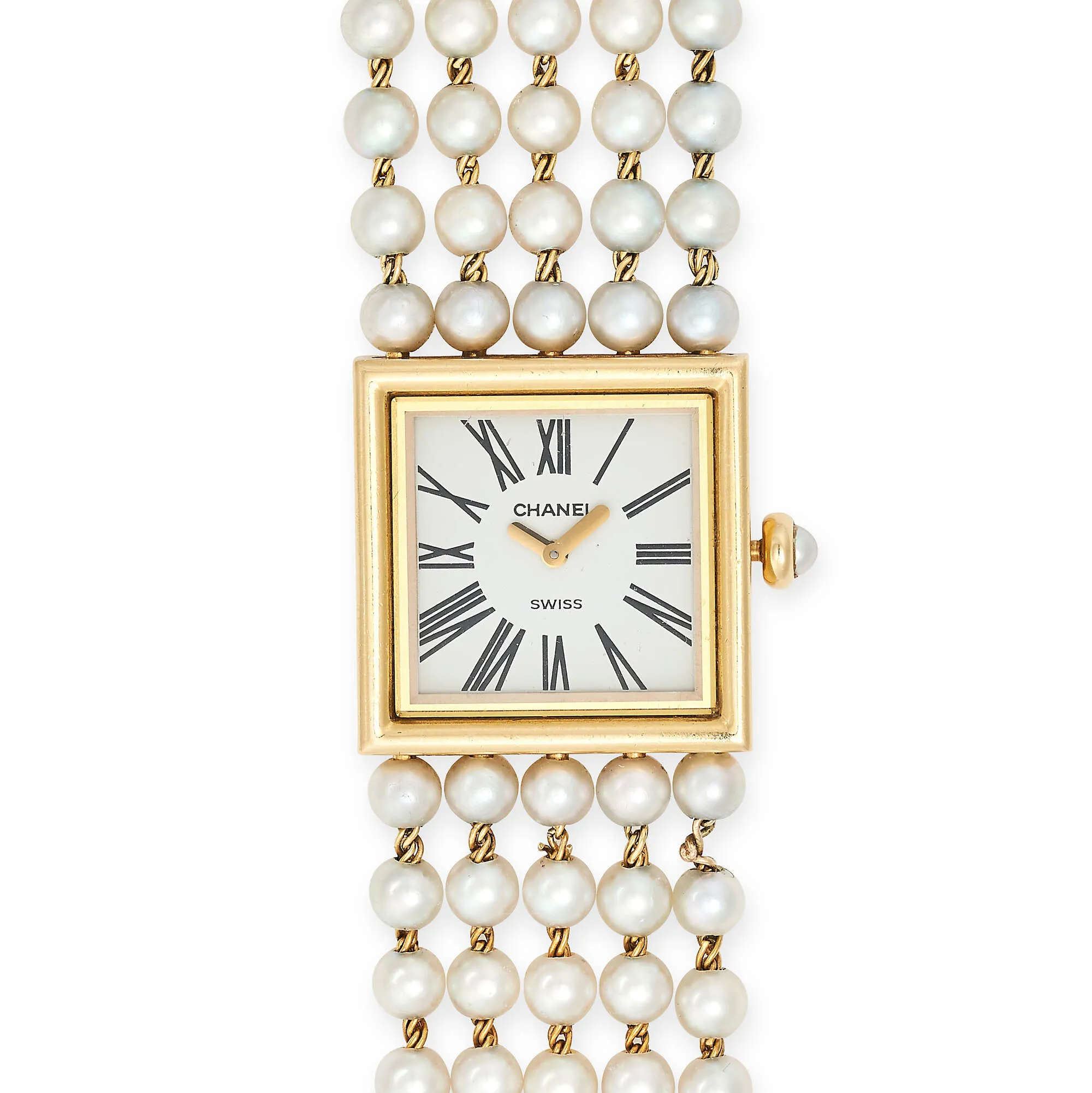 Chanel Mademoiselle 22mm Yellow gold White