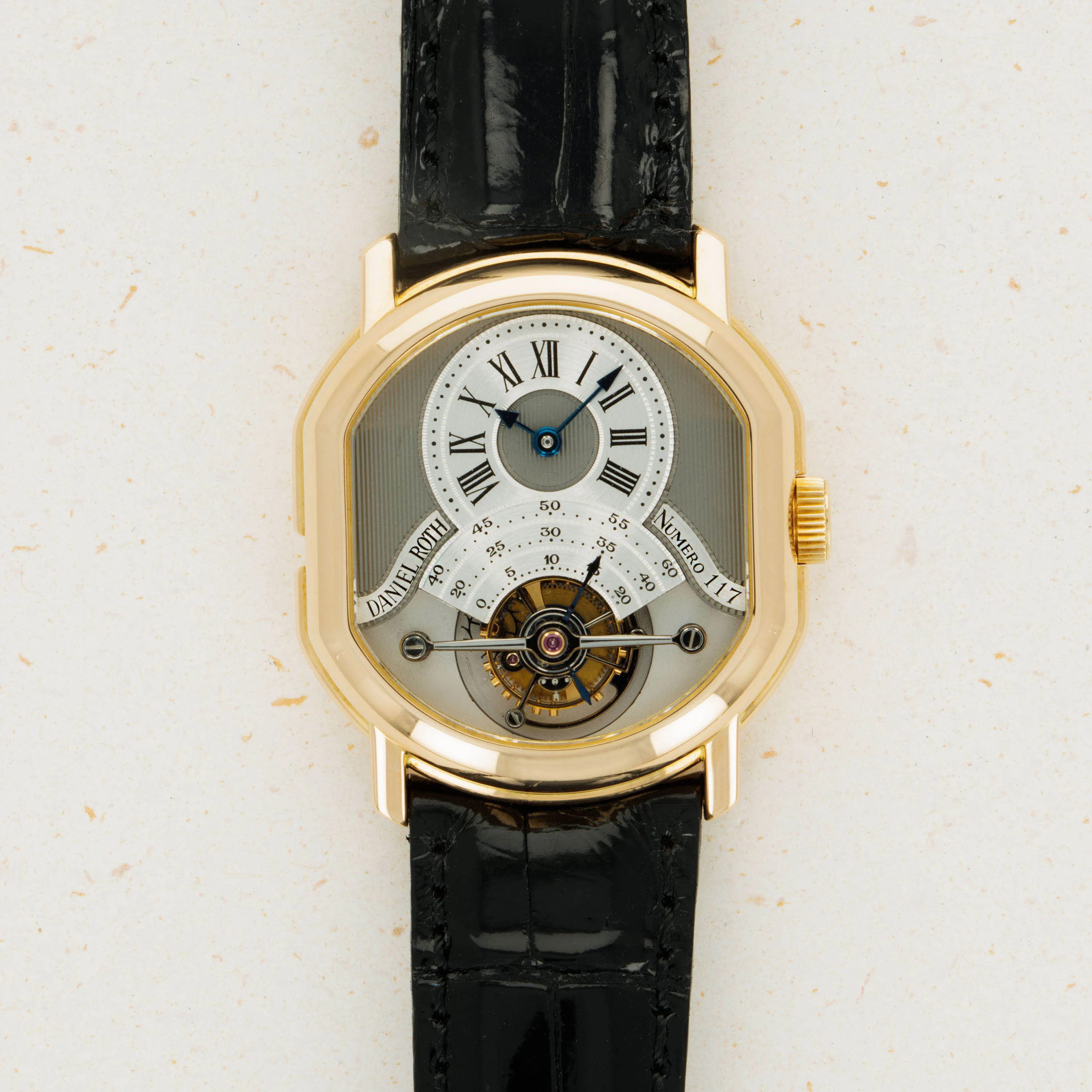 Daniel Roth 2187 Régulateur Tourbillon 35mm Yellow gold Gray