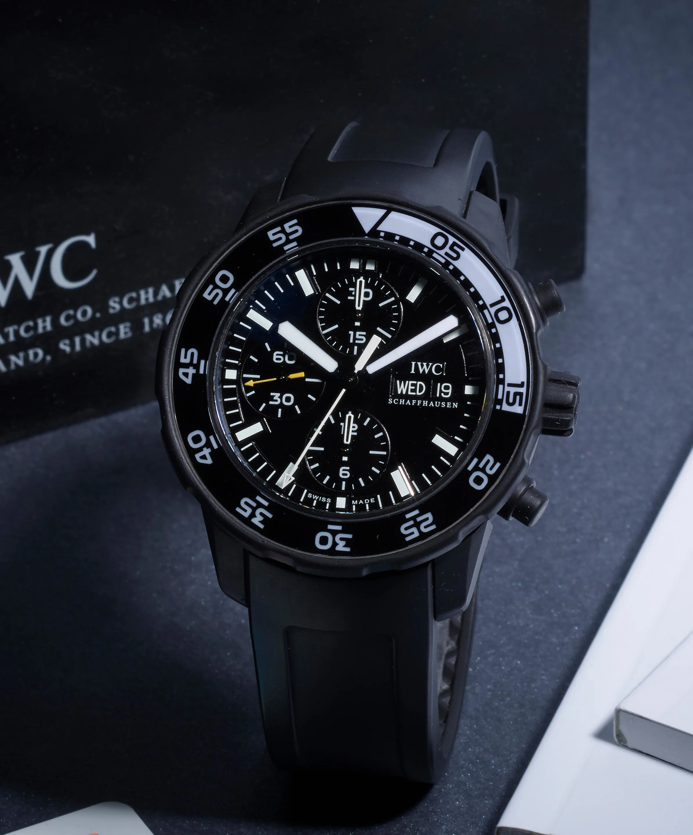 IWC Aquatimer IW376705 43.5mm Stainless steel and rubber Black