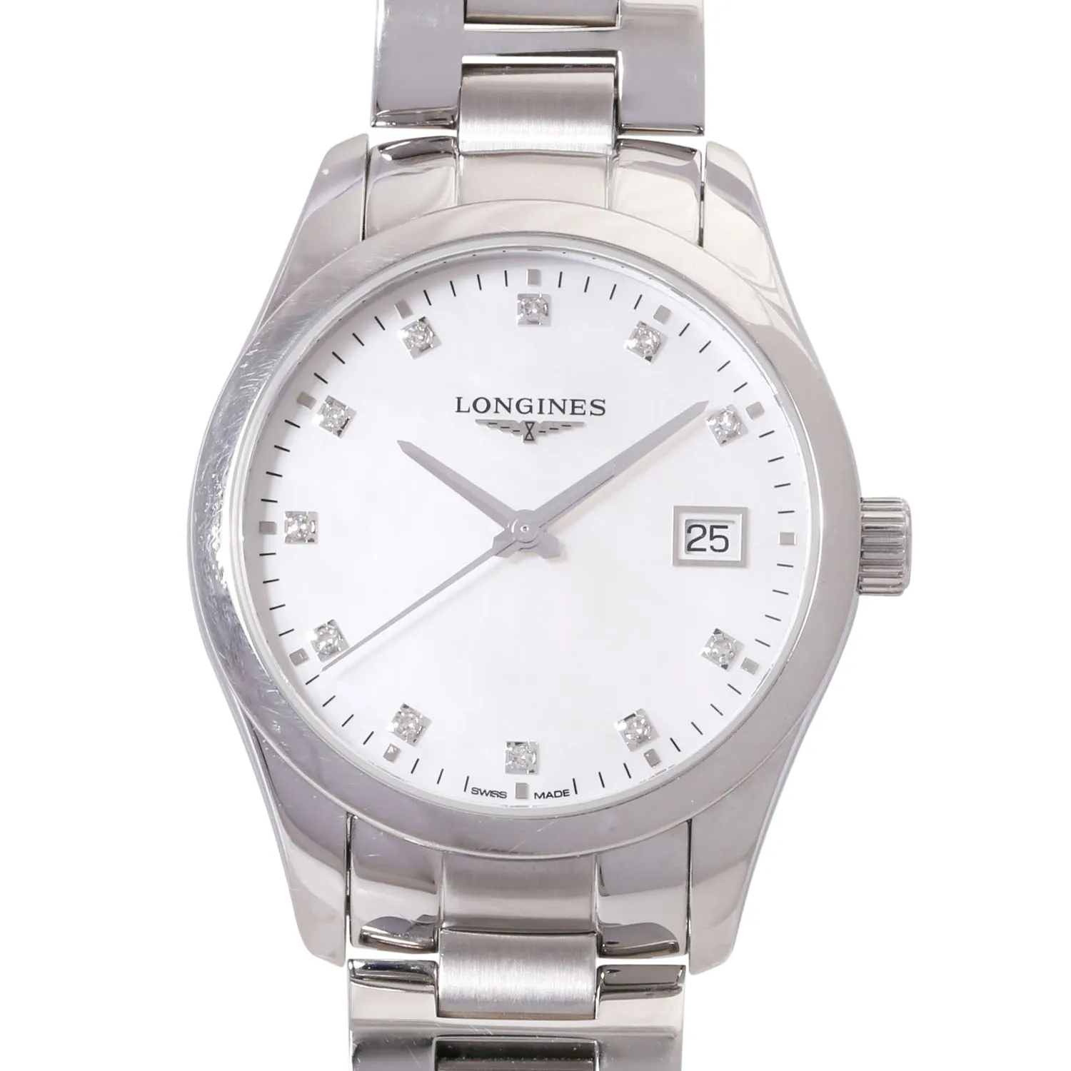 Longines Conquest L2.386.4 34mm Stainless steel Mother-of-pearl