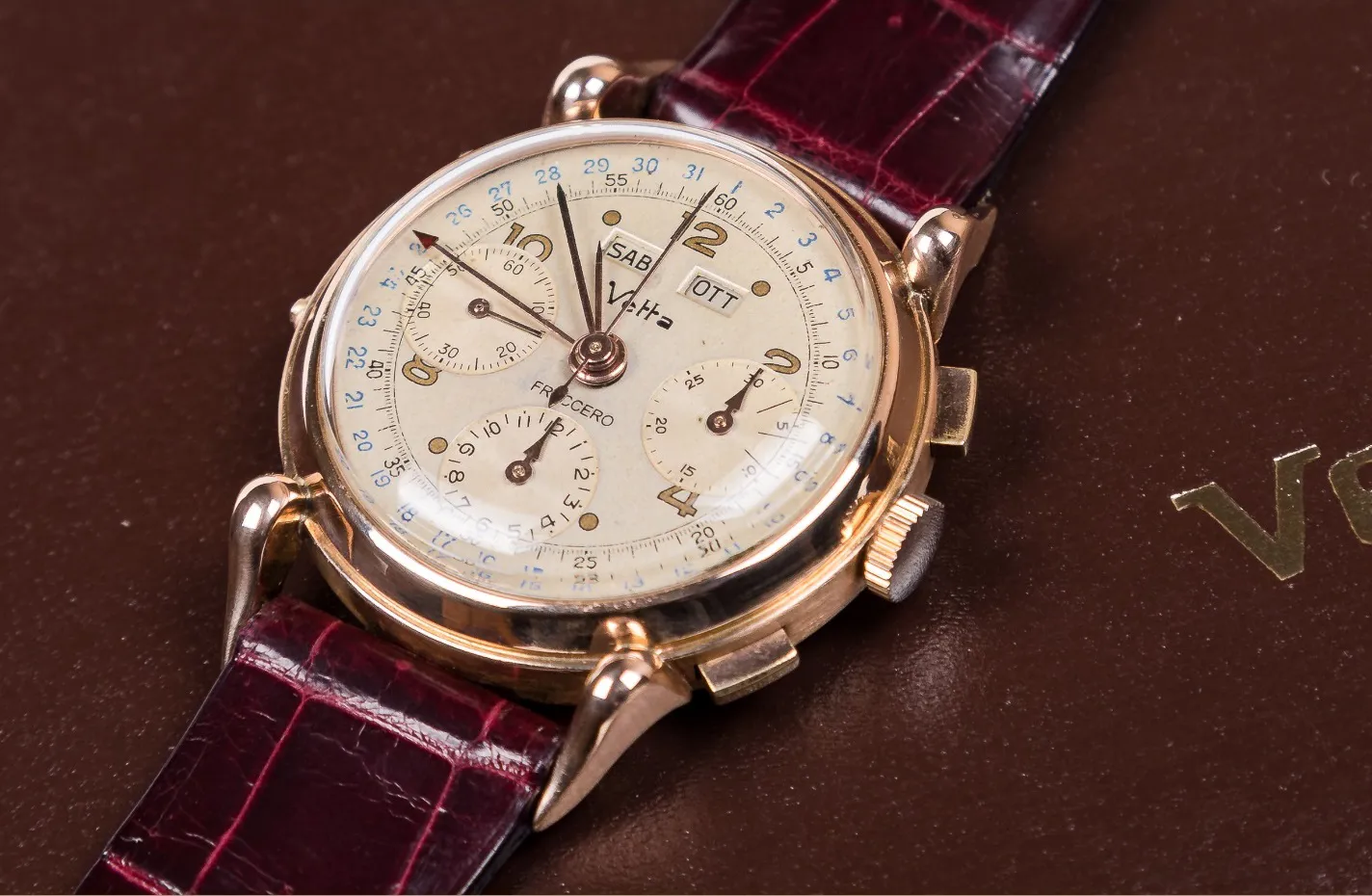 Wyler Vetta Triple-Calendar Chronograph 4143 37mm Rose gold 6