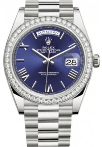 Rolex Day-Date 40 228349RBR 40mm White gold Blue