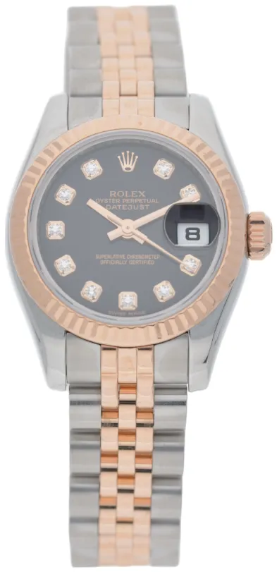 Rolex Lady-Datejust 179171 26mm Rose gold and Stainless steel Black