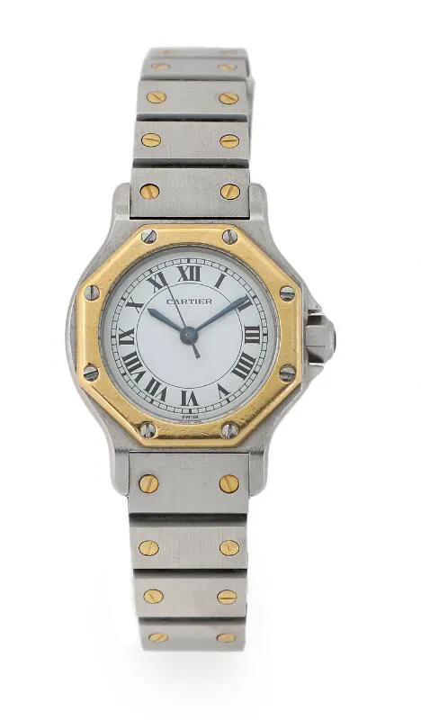 Cartier Santos 0907 25mm Yellow gold and Stainless steel White