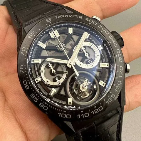 TAG Heuer Carrera Heuer-02T CAR5A8W.FT6071 45mm Carbon fiber Black