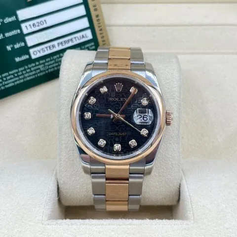 Rolex Datejust 36 116201 36mm Yellow gold and Stainless steel Black