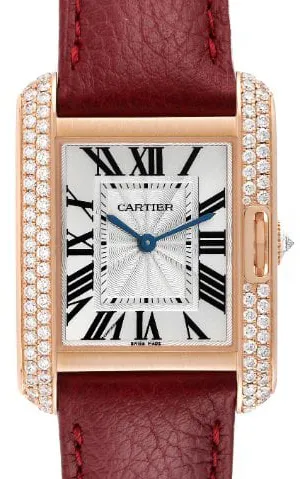 Cartier Tank WT100029 34.5mm Rose gold Silver