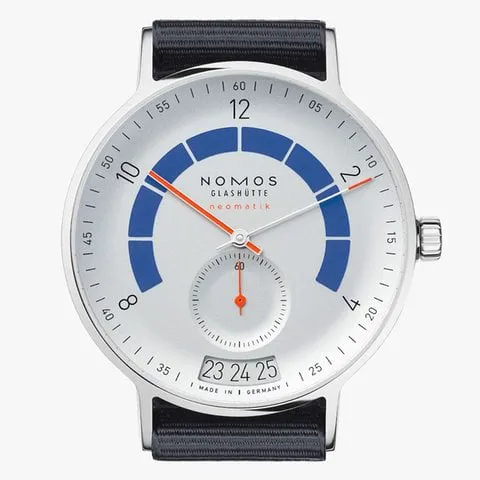 NOMOS Autobahn 1303 41mm Stainless steel White