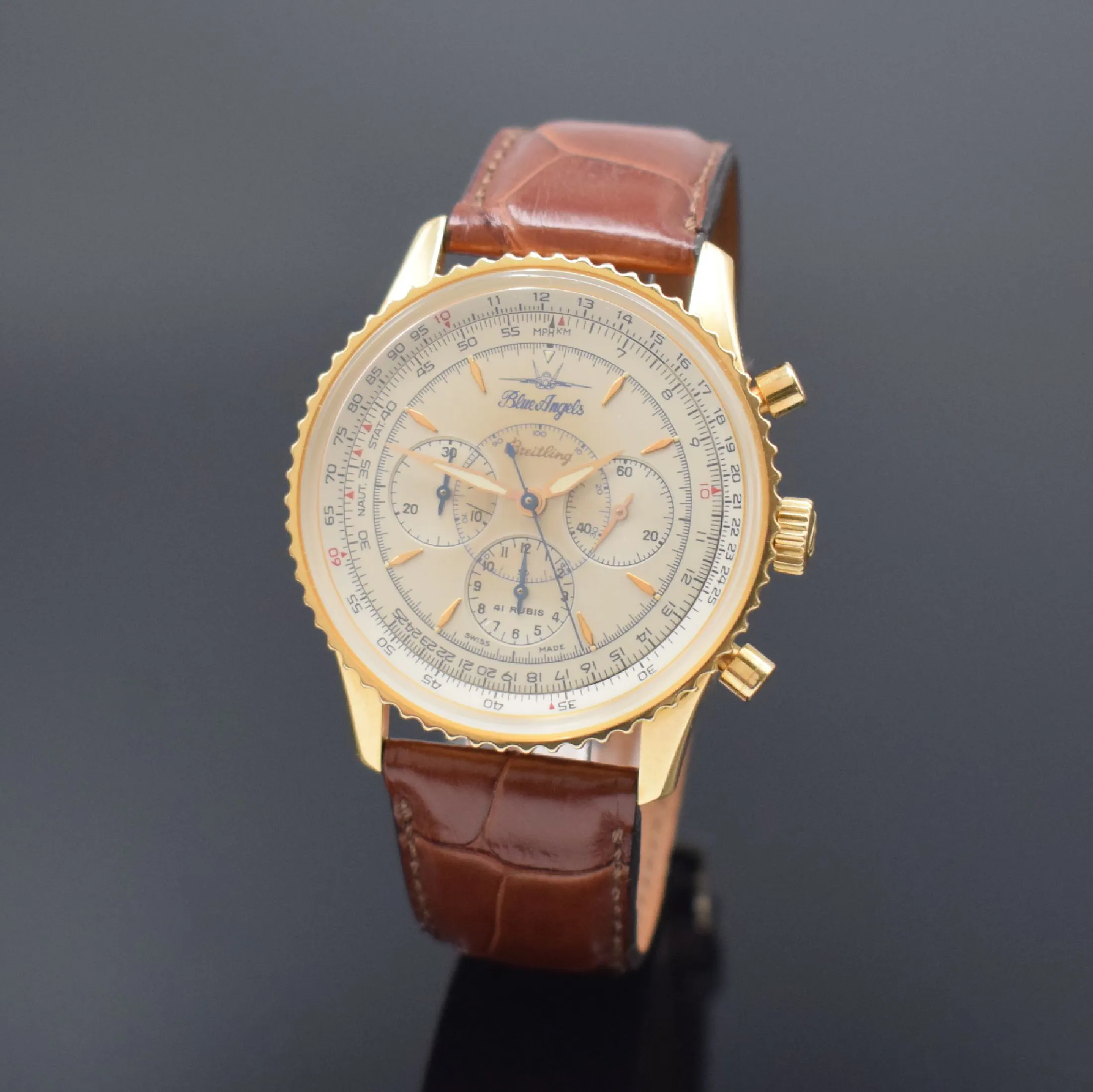 Breitling Montbrillant H30030.1 38mm Yellow gold Silver