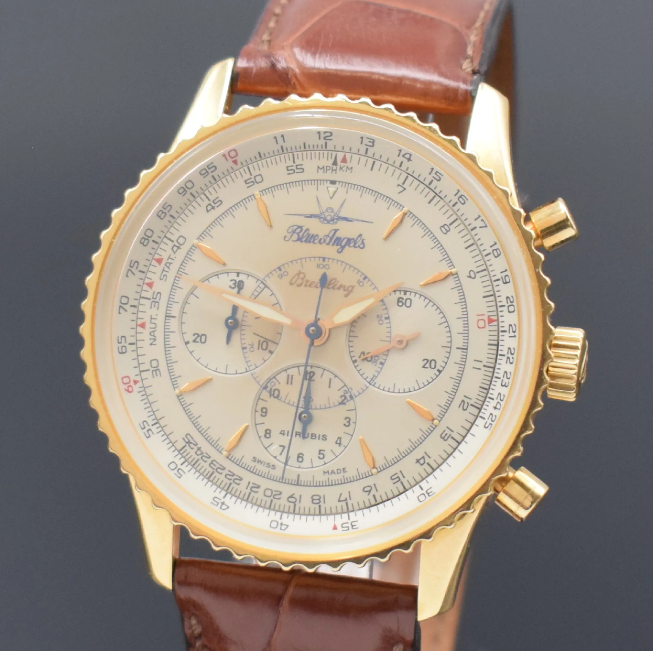 Breitling Montbrillant H30030.1 38mm Yellow gold Silver 2