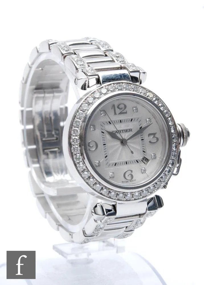 Cartier Pasha 2528 32mm White gold Silver