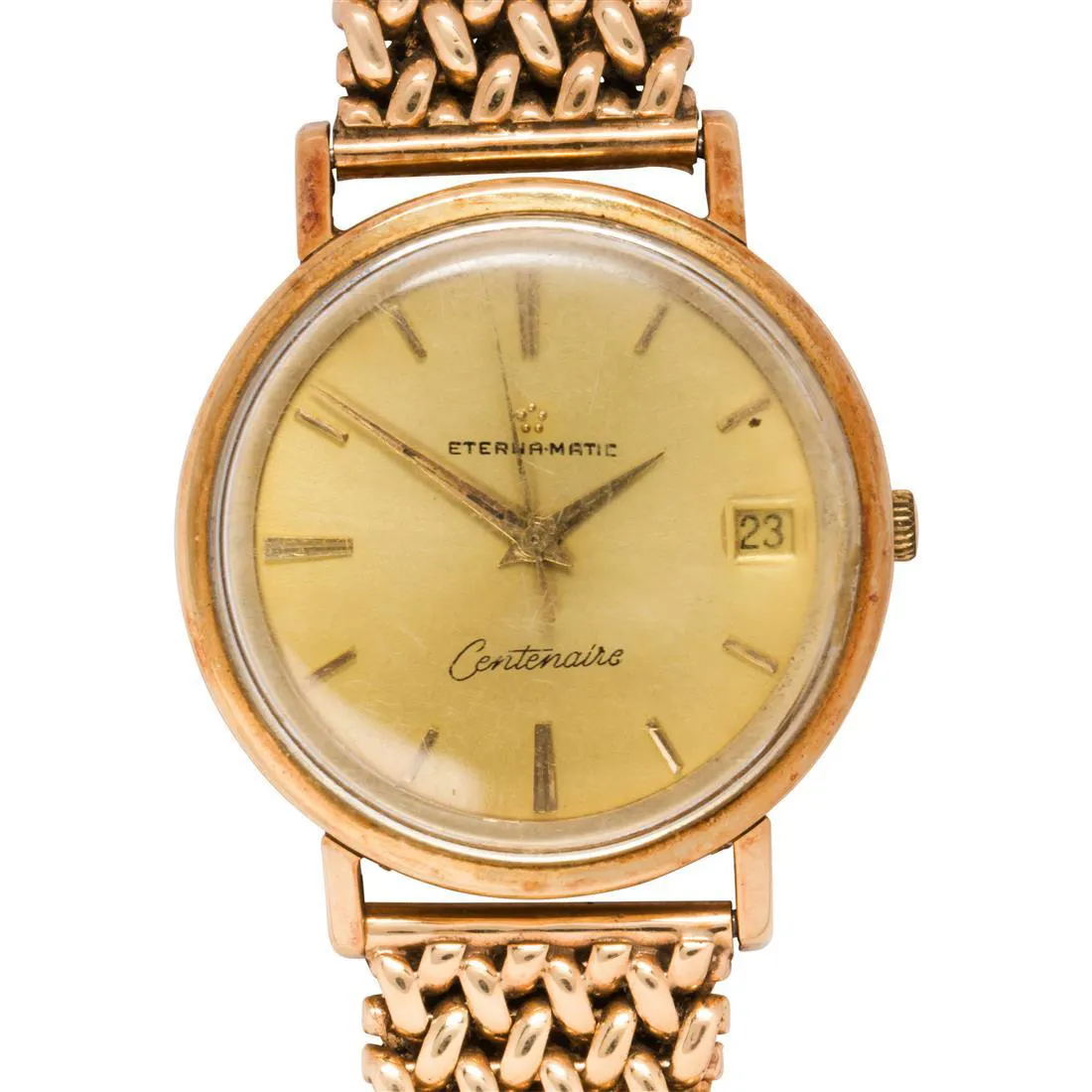 Eterna Centenaire 38mm Yellow gold Champagne