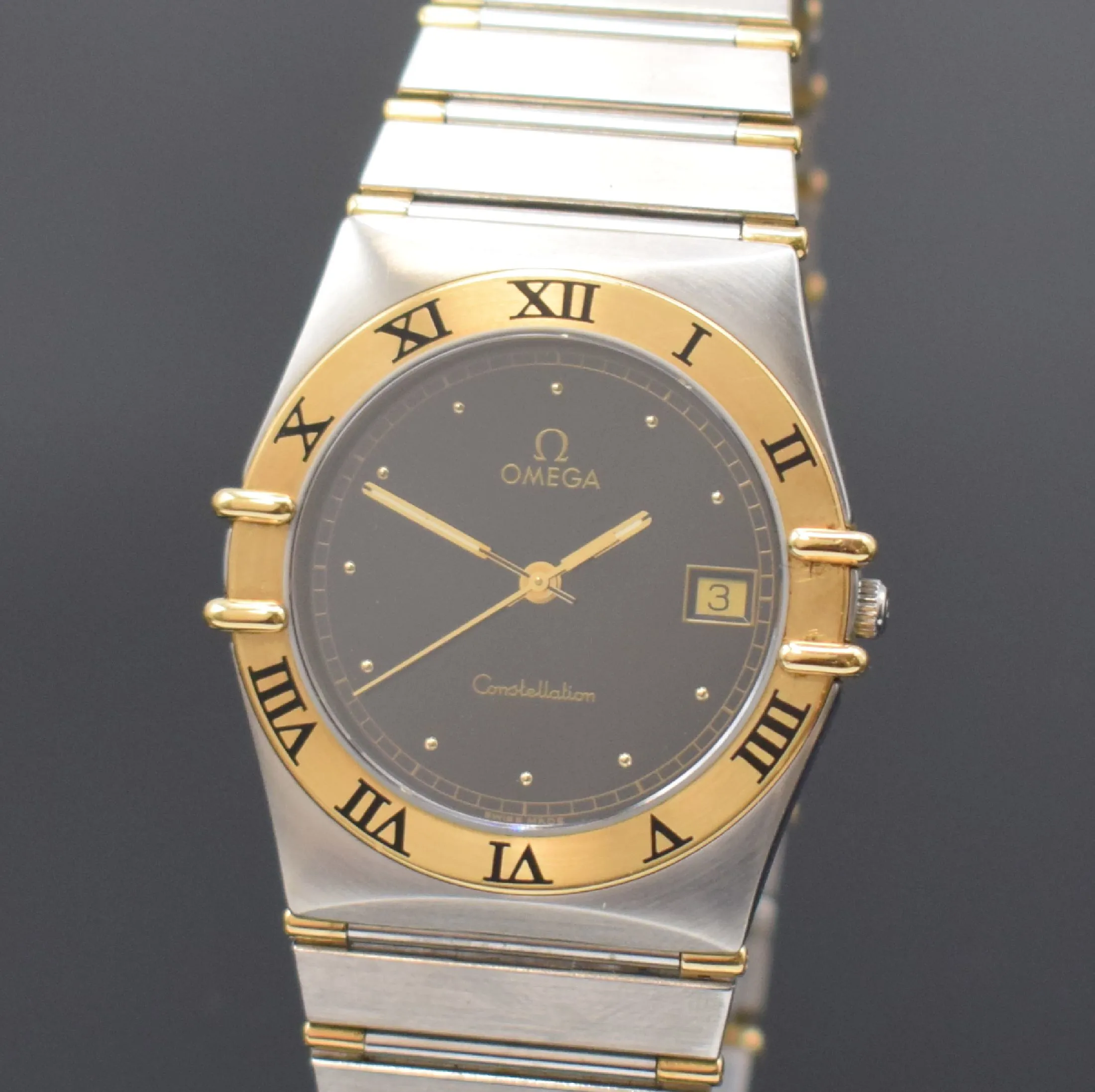 Omega Constellation 3961070/80 34mm Yellow gold and stainless steel Black 1