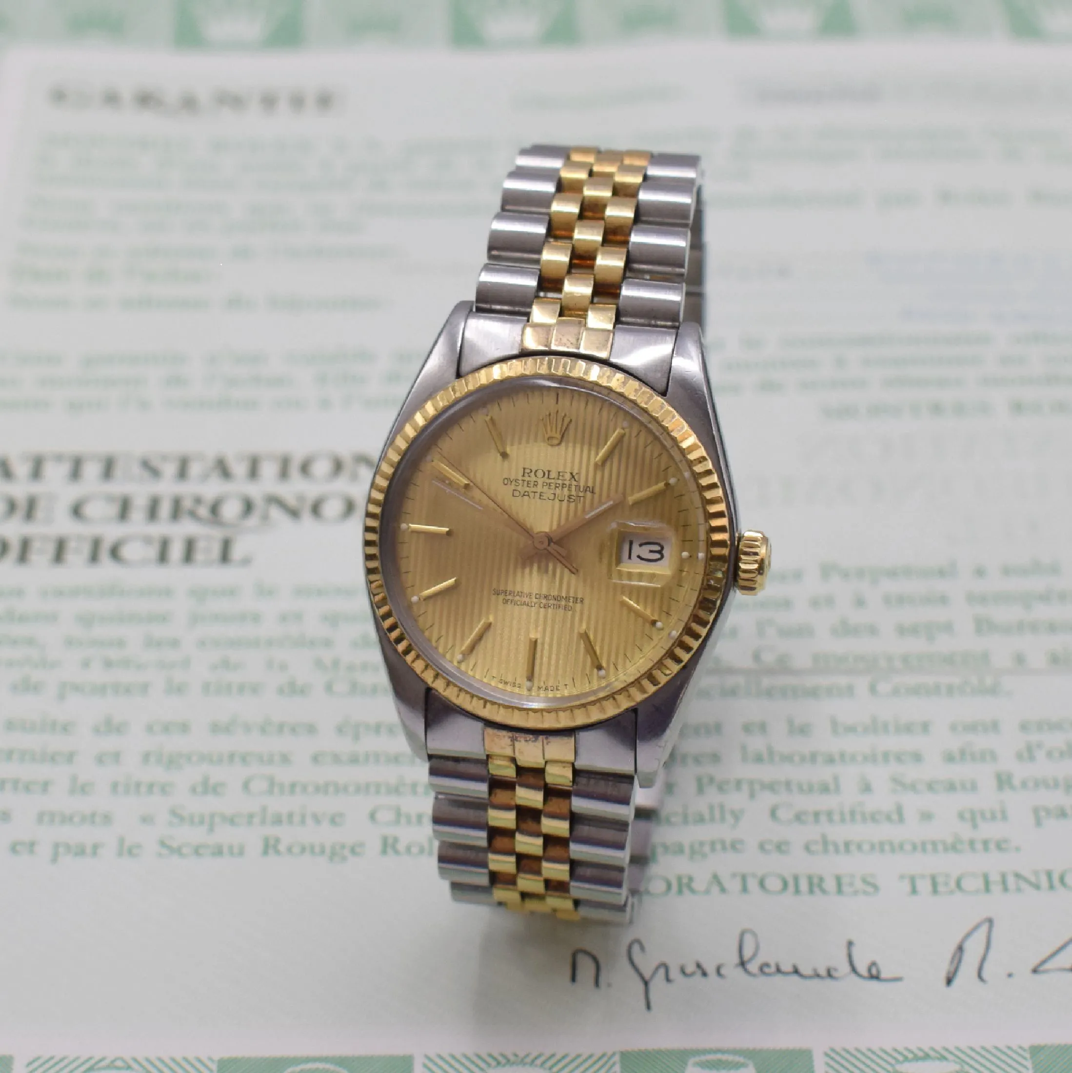 Rolex Datejust 36 16013 36mm Stainless steel and gold Champagne