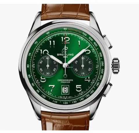 Breitling Premier AB0145371L1P1 42mm Stainless steel Green