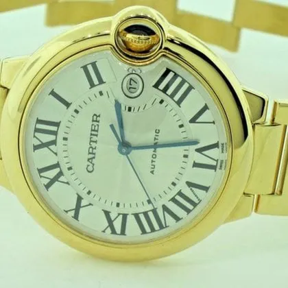 Cartier Ballon Bleu W69005Z2 42mm Yellow gold Silver