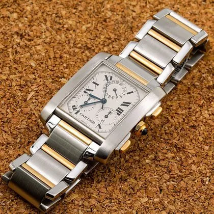 Cartier Tank W51004Q4 28mm Yellow gold and Stainless steel White