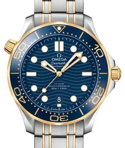 Omega Seamaster Diver 300M 210.20.42.20.03.001 42mm Yellow gold and Stainless steel Blue