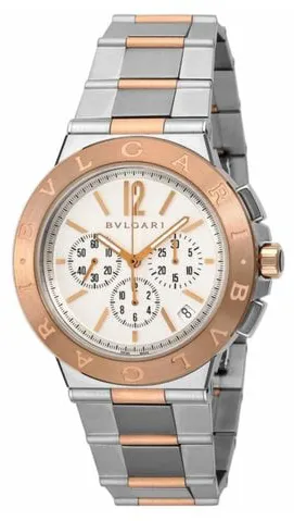 Bulgari Diagono DG41WSPGDCH 41mm Yellow gold and Stainless steel White