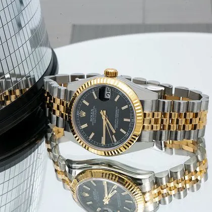 Rolex Datejust 31 178273 31mm Yellow gold and Stainless steel Black