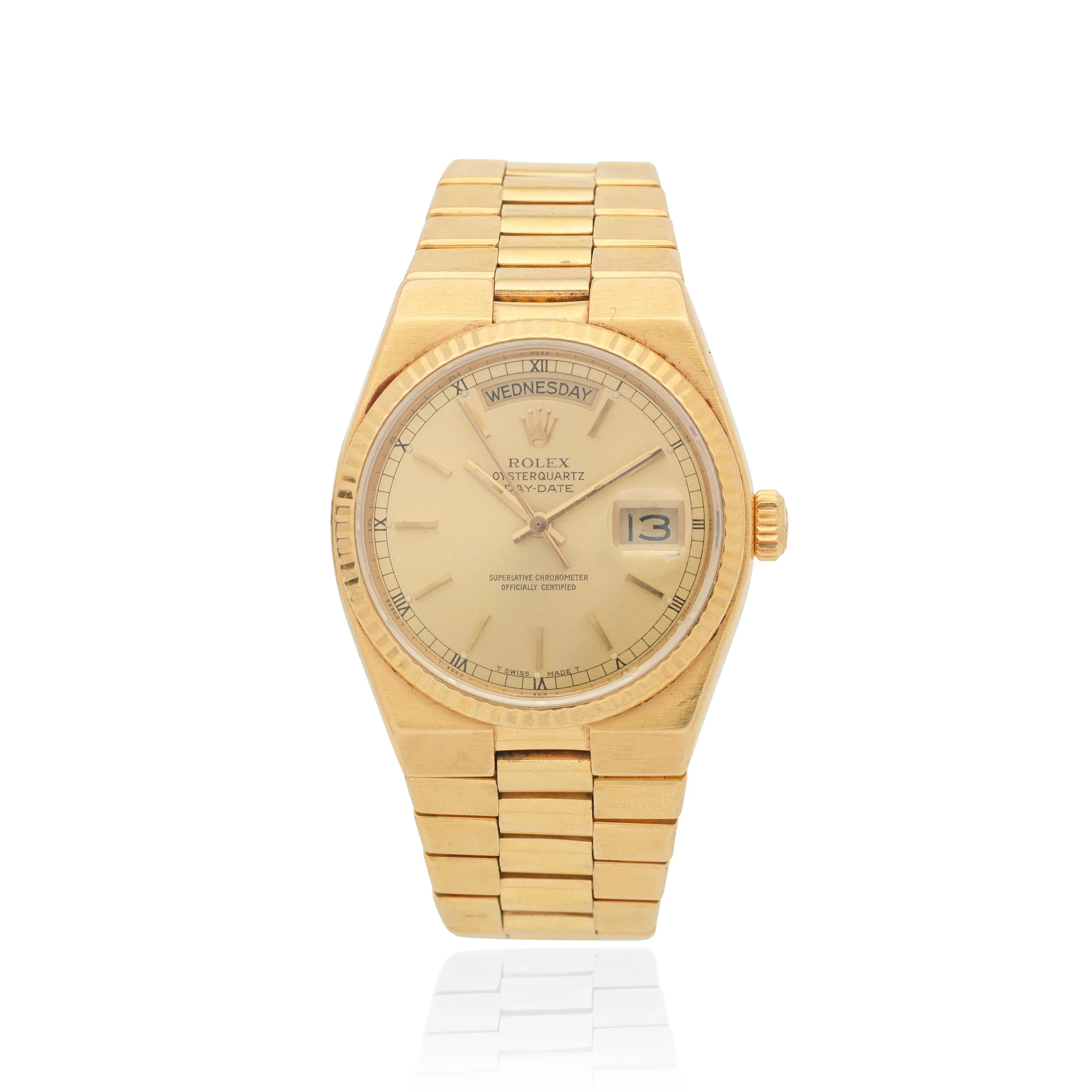 Rolex Day-Date Oysterquartz 19018 36mm Yellow gold Champagne