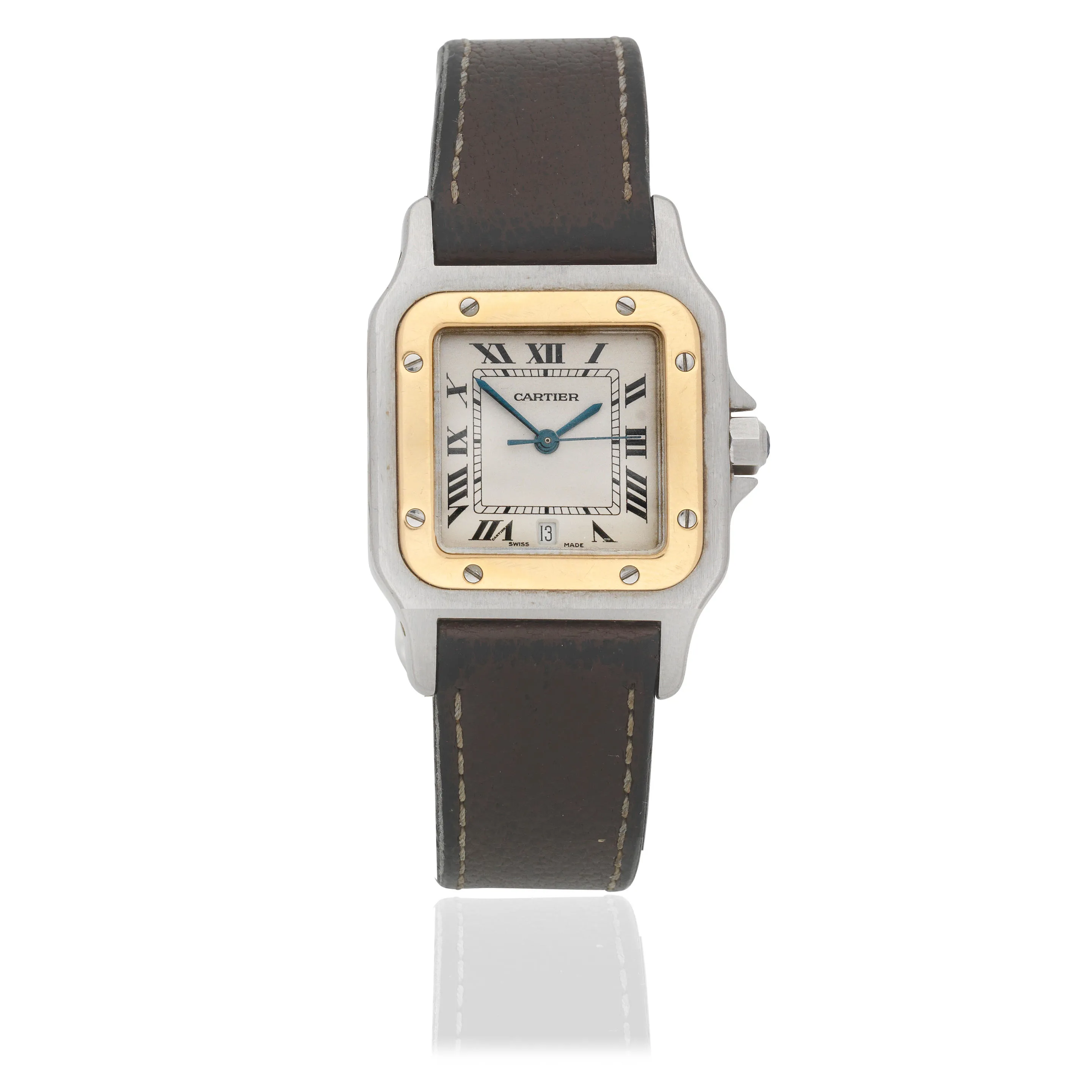 Cartier Santos 1566 30mm Yellow gold and Stainless steel Silver