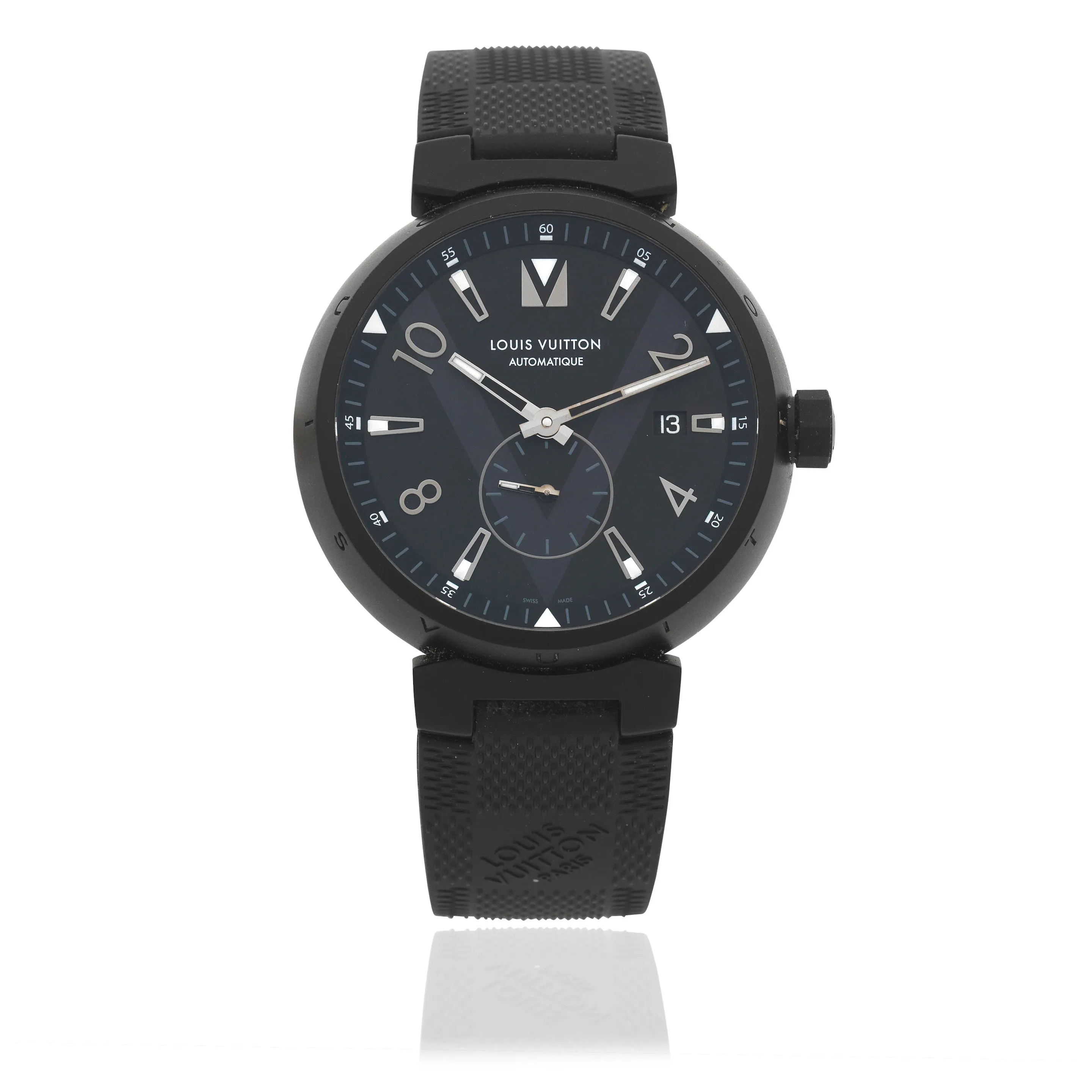 Louis Vuitton Tambour Q1D22 41mm Stainless steel Black