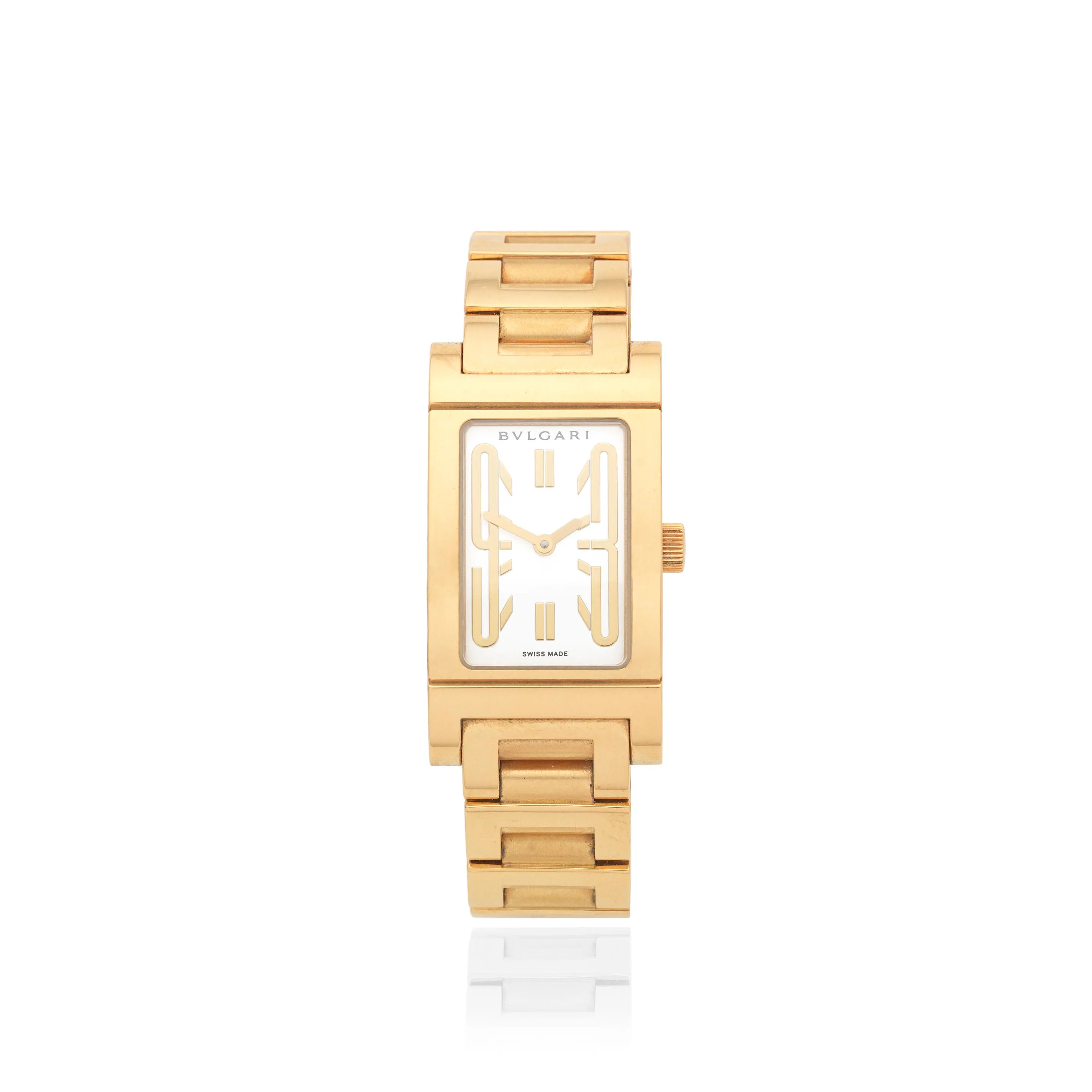 Bulgari Rettangolo RT39G 21mm Yellow gold White