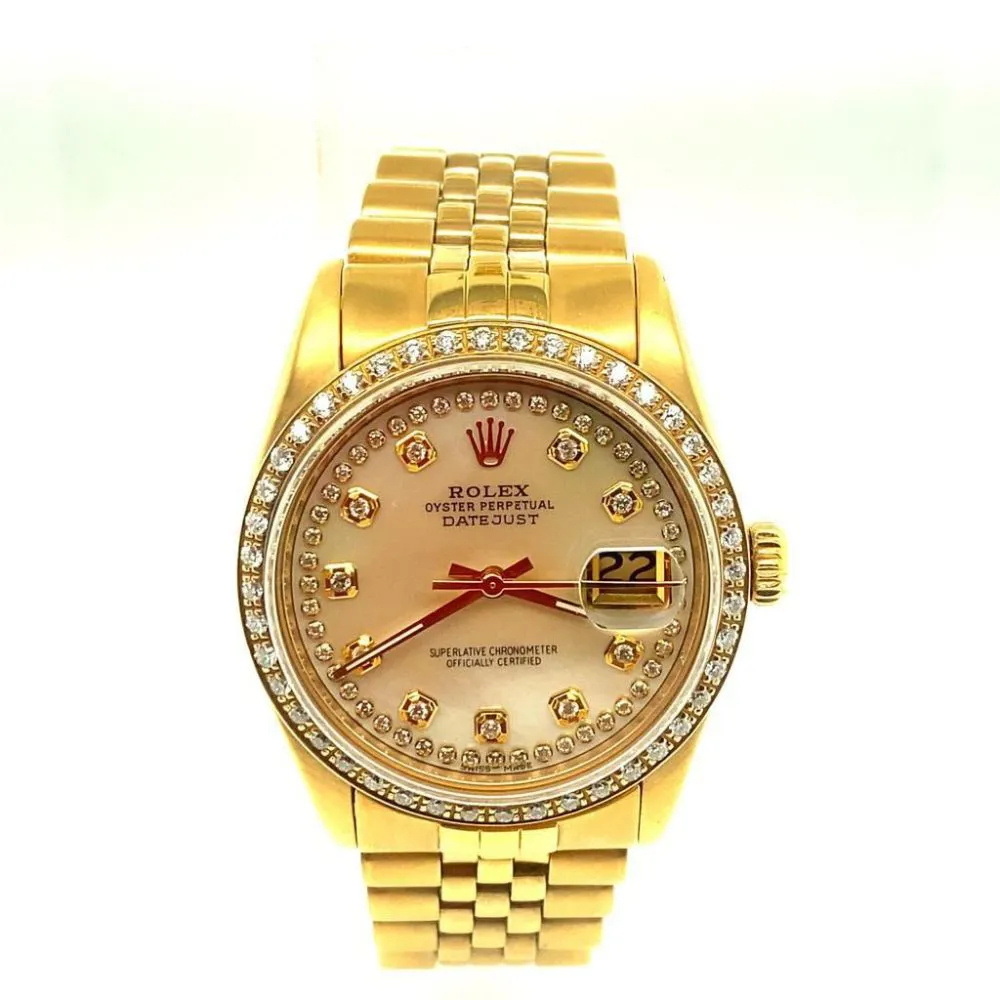 Rolex Datejust 36 16013 35mm Gold plate and diamond